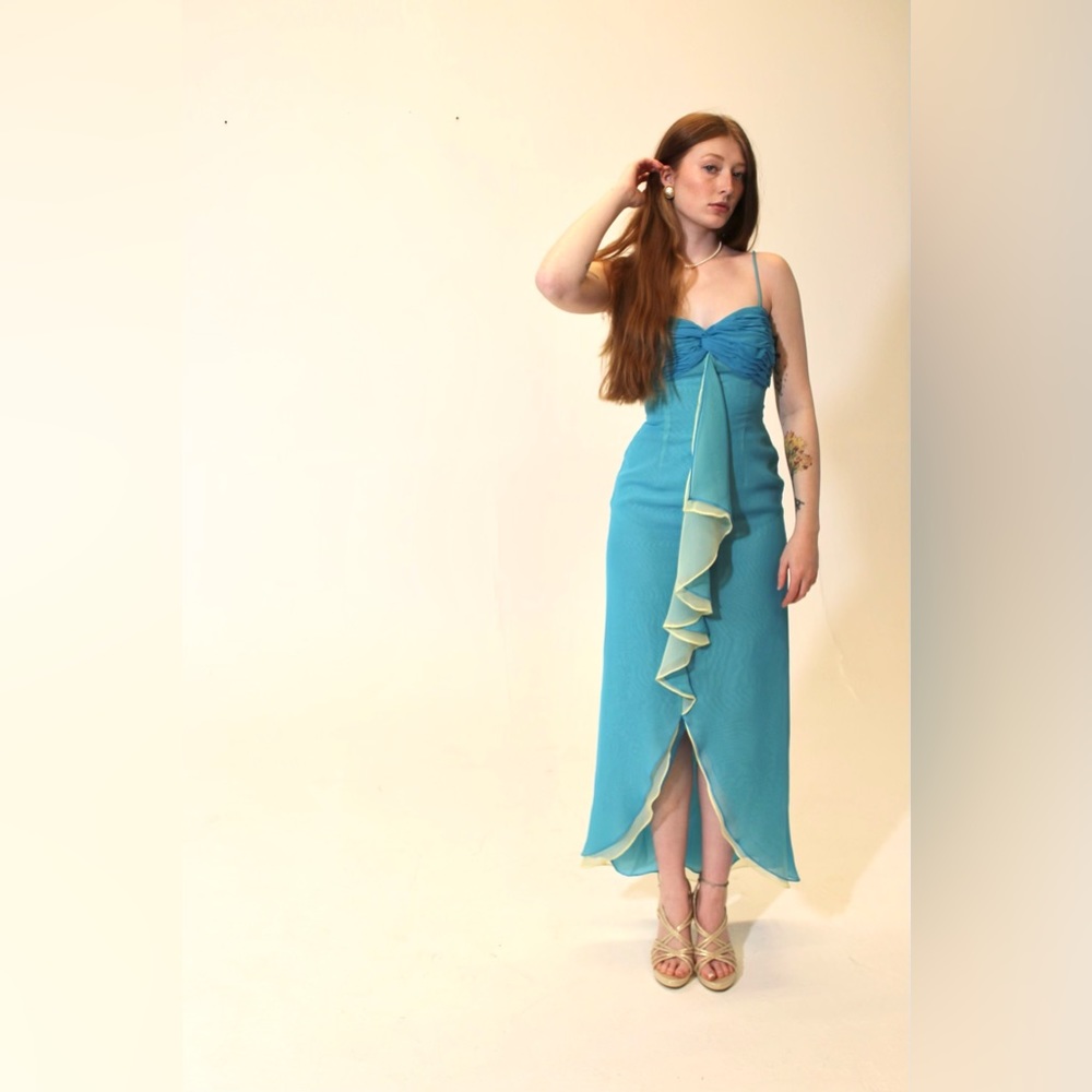 Y2K Ruffle Prom Dress